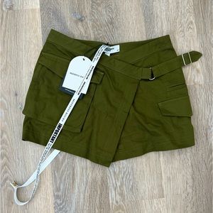 Motel Rocks Olive Green Cargo Mini Skirt